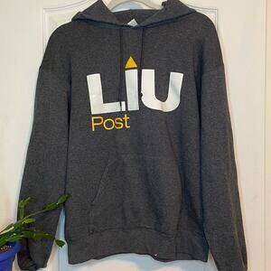 CHAMPION- hooded pull over- LIU POST -unisex